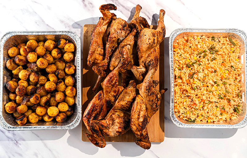 Rice, Chiken and Roasted Potatoes