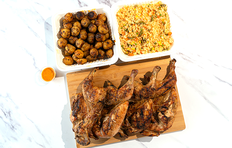Rice, Chiken and Roasted Potatoes